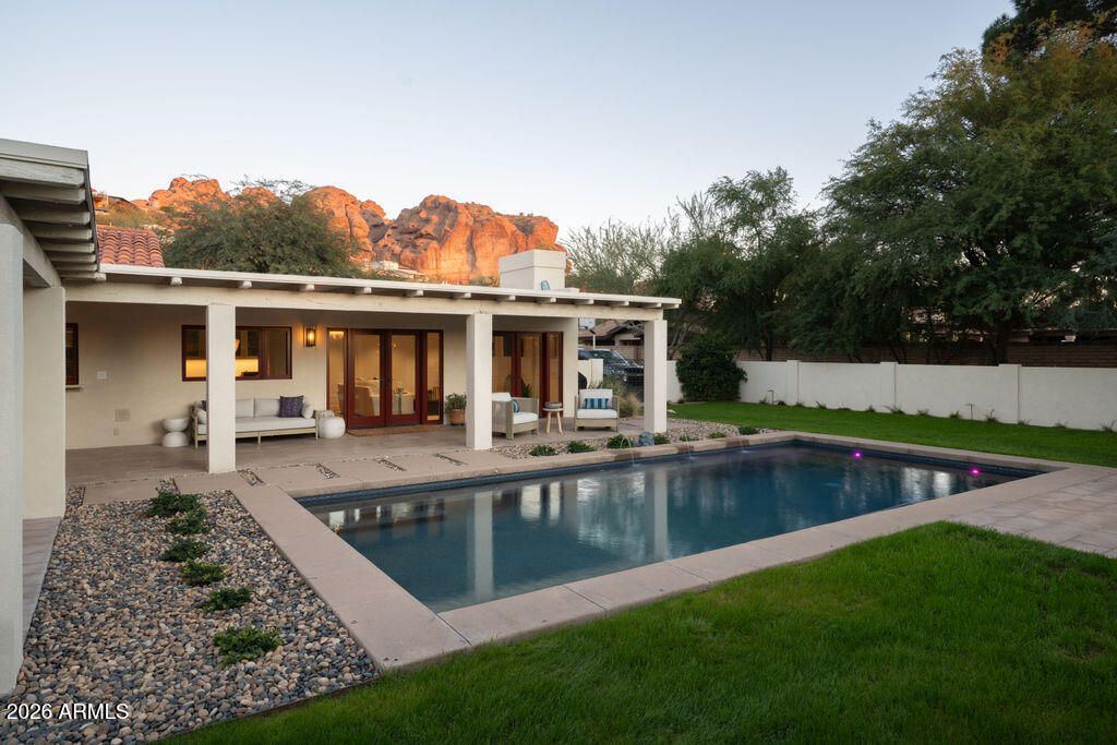 Camelback Canyon contemporary with pool and Camelback Mountain views, sold in 2026